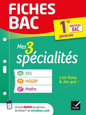 cover image of Fiches bac Mes 3 spécialités 1re générale